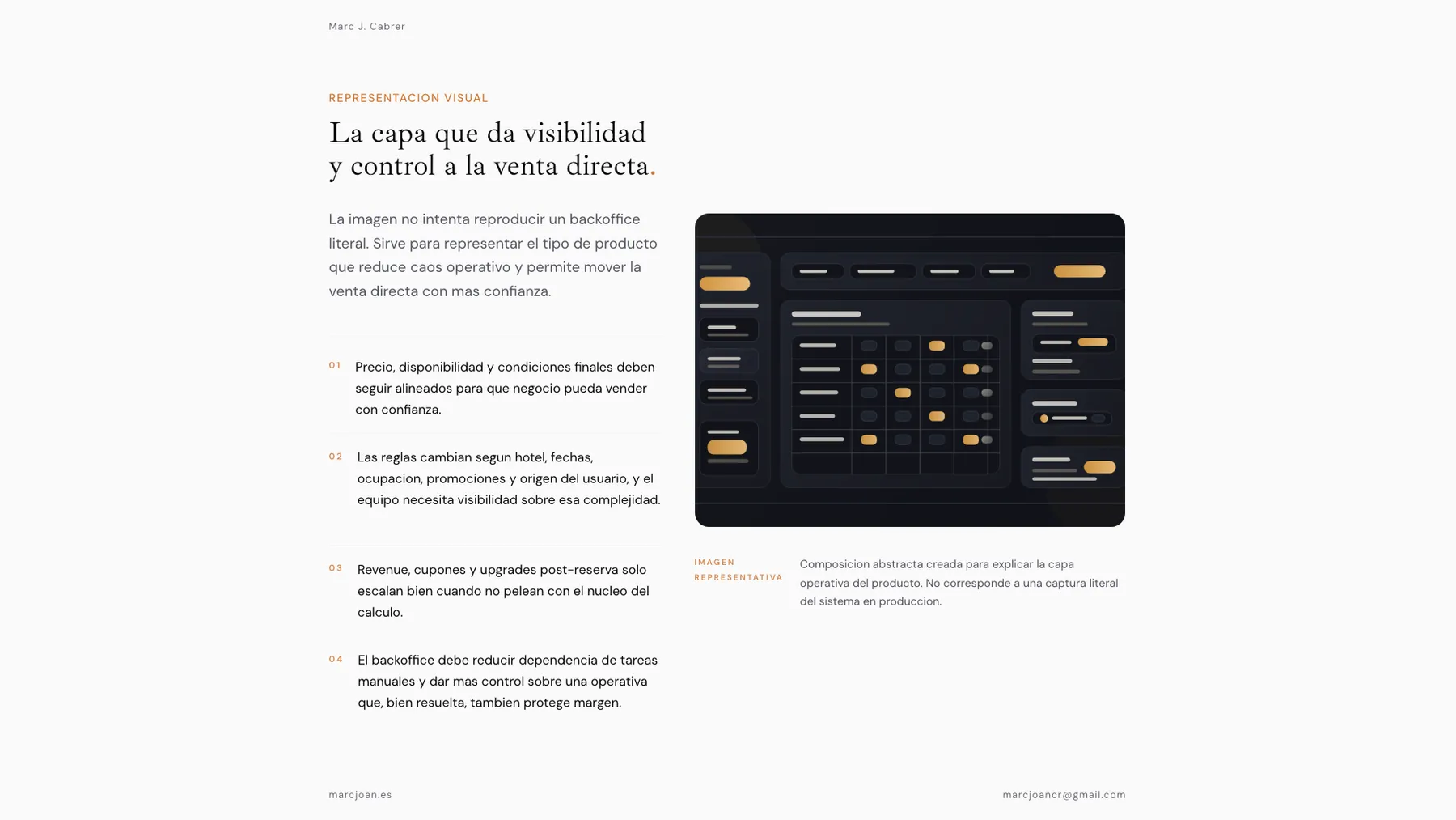Slide exportada con una representación visual del tipo de backoffice que coordina venta directa, tarifas y promociones.