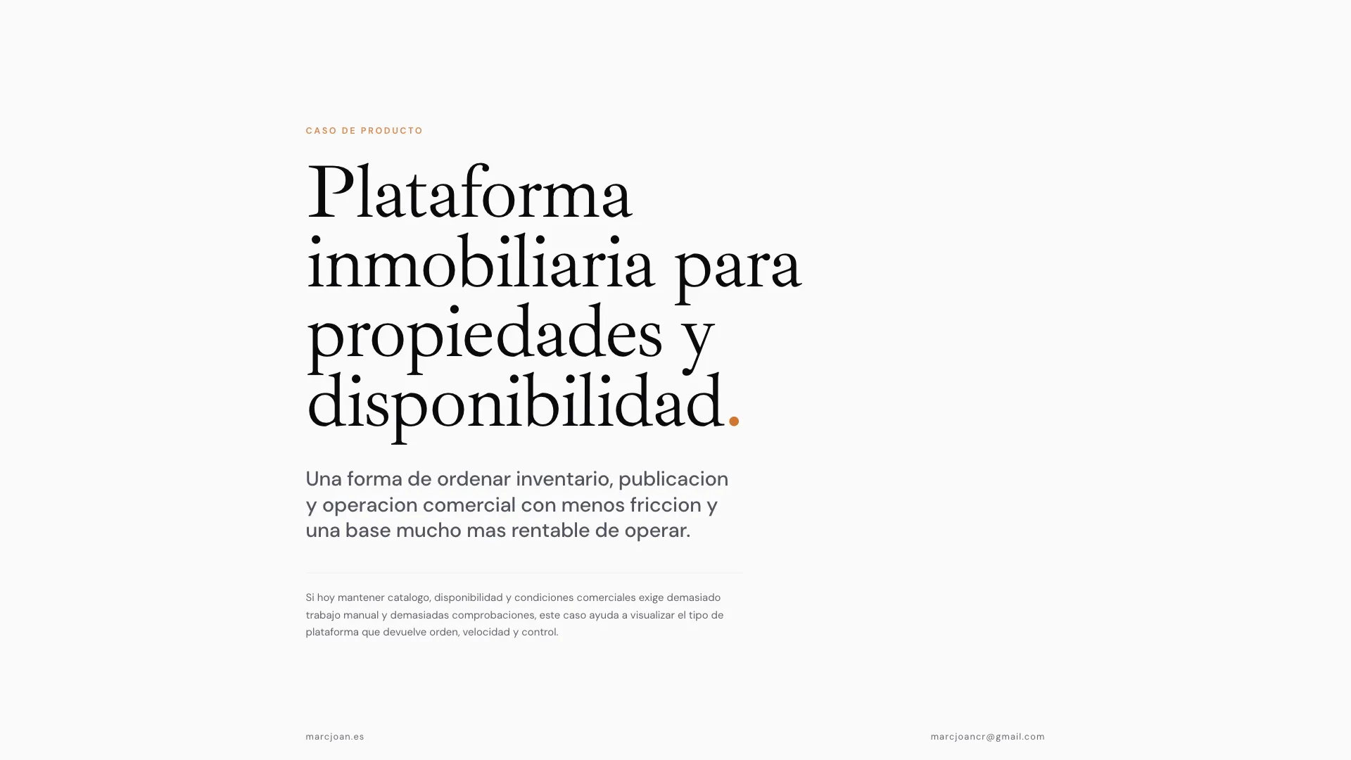 Portada visual del caso de una plataforma inmobiliaria para propiedades y disponibilidad.