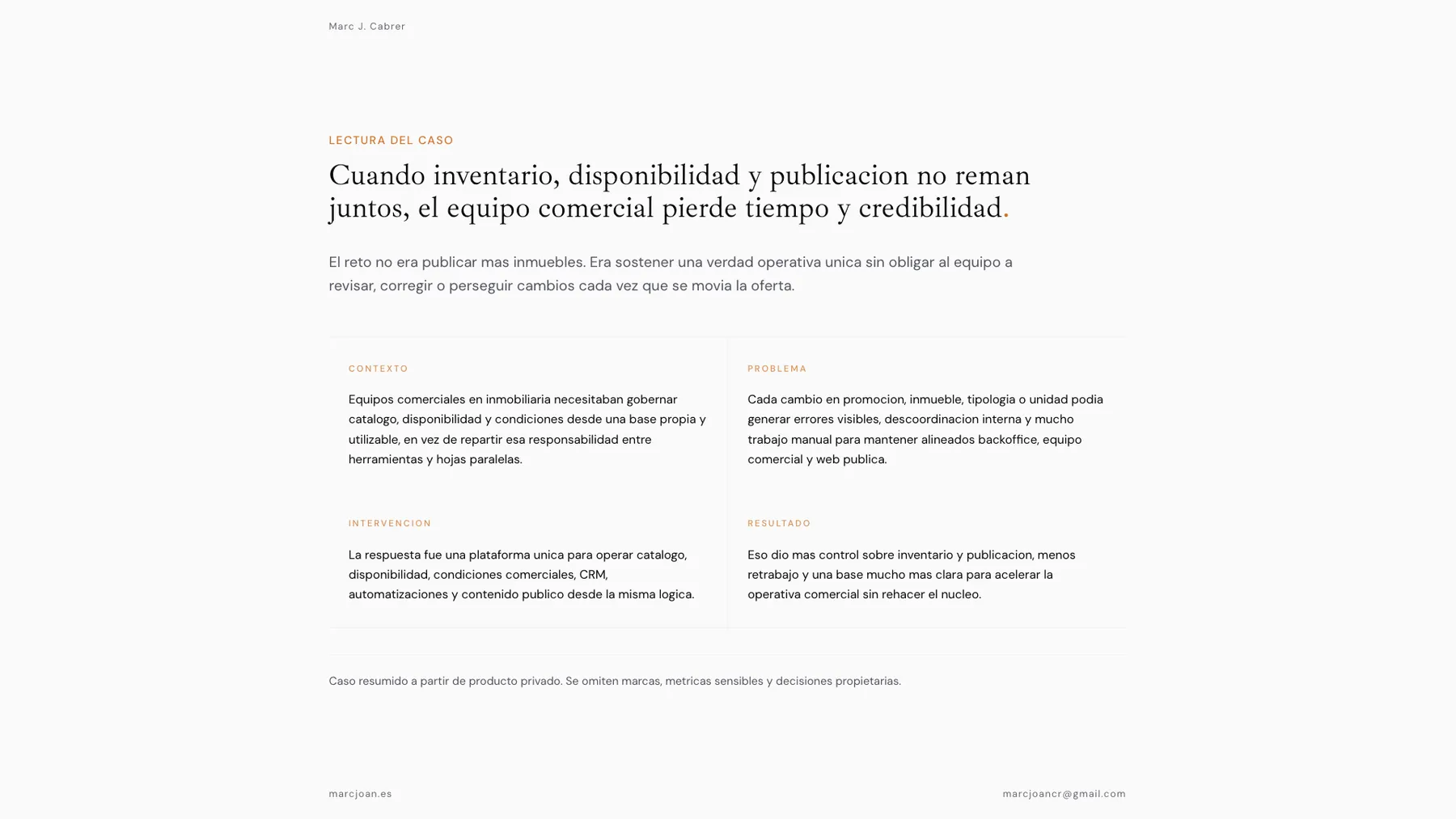 Slide exportada sobre la pérdida de fiabilidad cuando inventario, disponibilidad y publicación no están alineados.