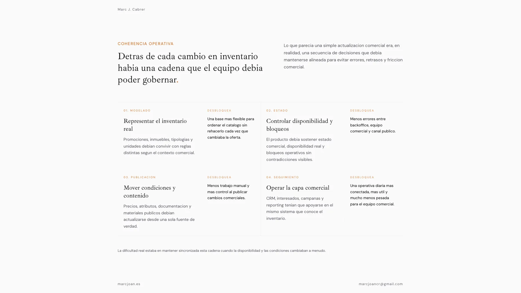 Slide exportada sobre la cadena operativa que sostiene cada cambio en inventario y publicación.