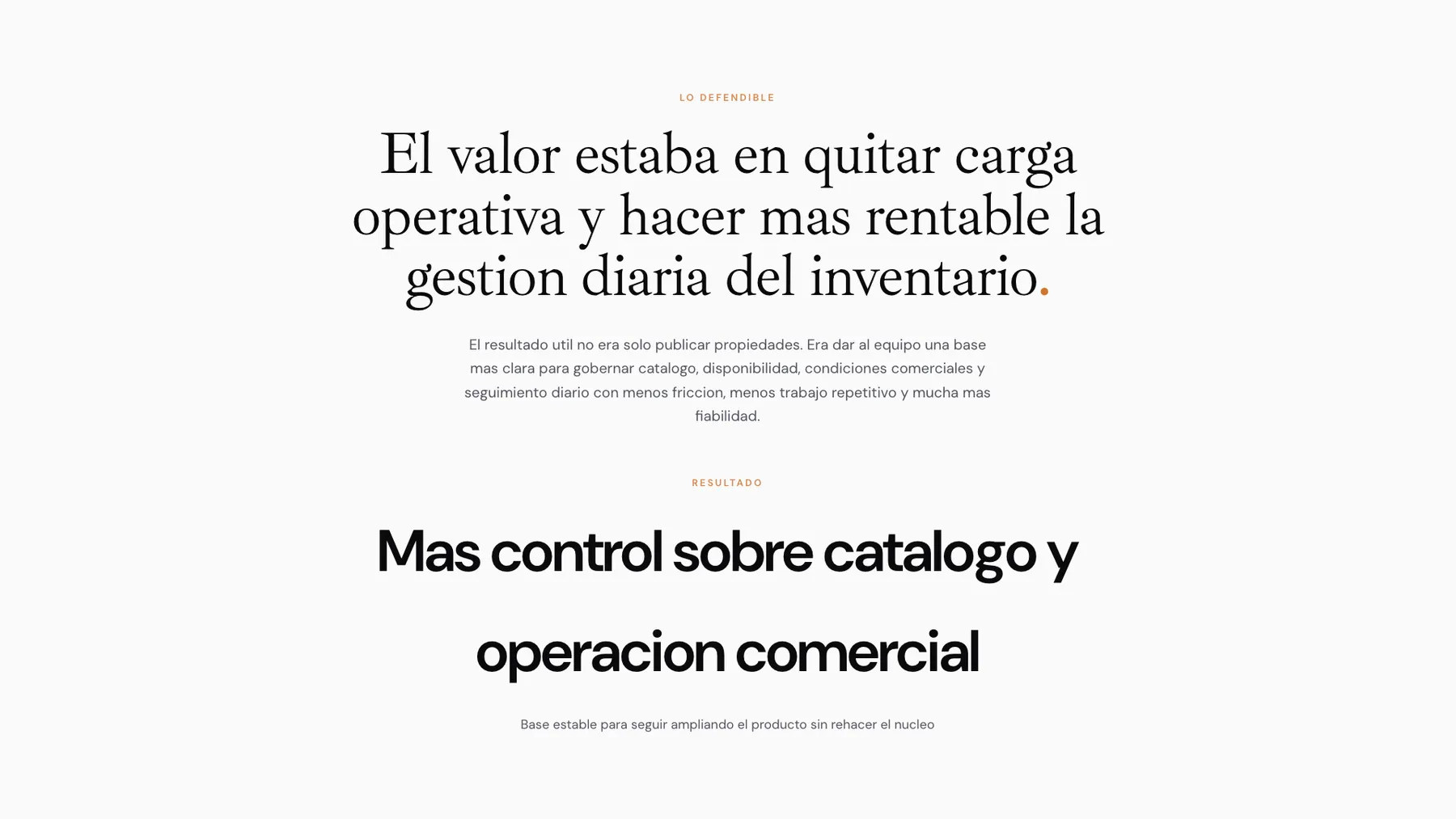 Slide exportada de cierre sobre el control operativo y comercial que aporta la plataforma inmobiliaria.